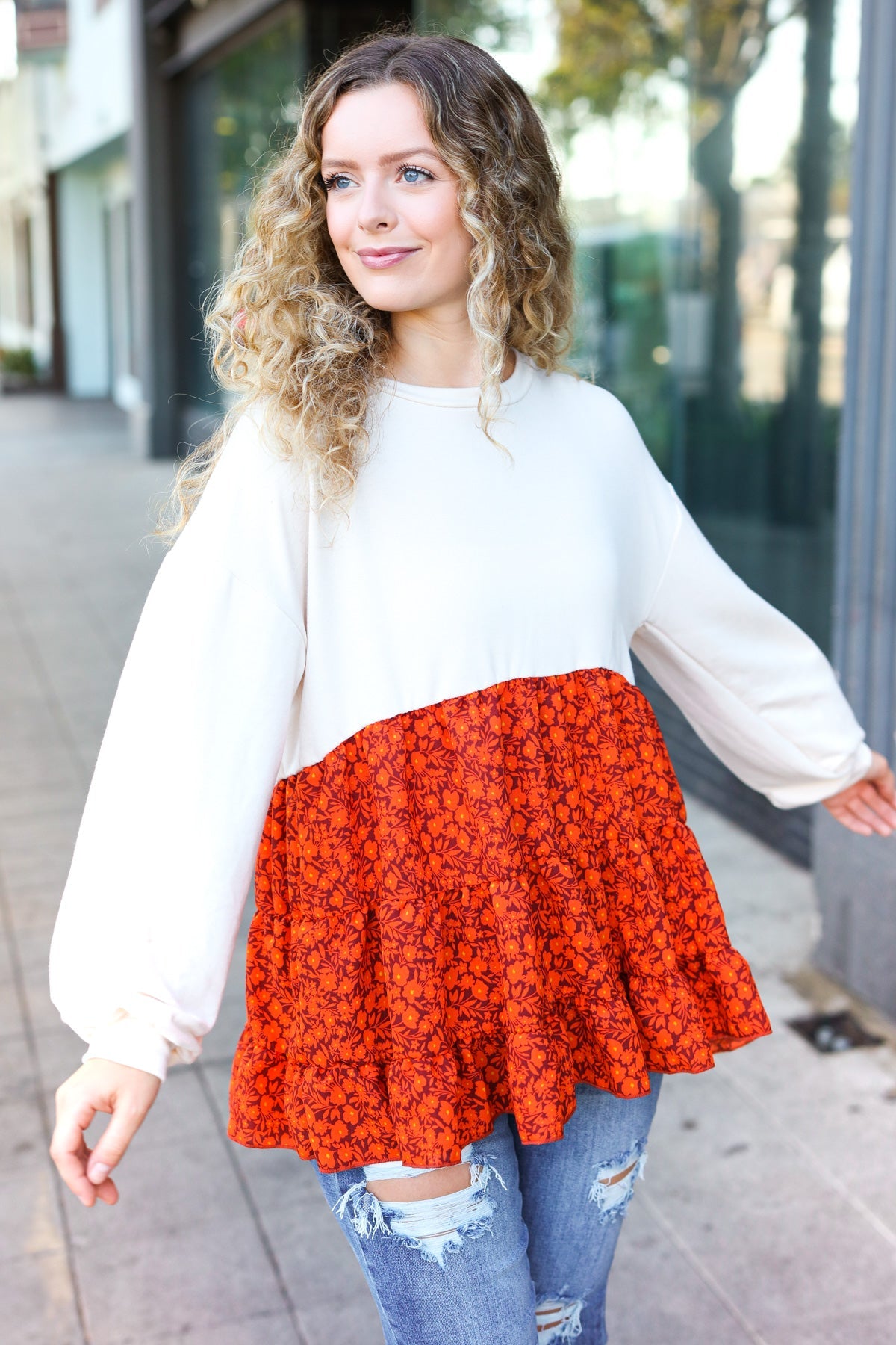 Star Struck Floral Babydoll Top