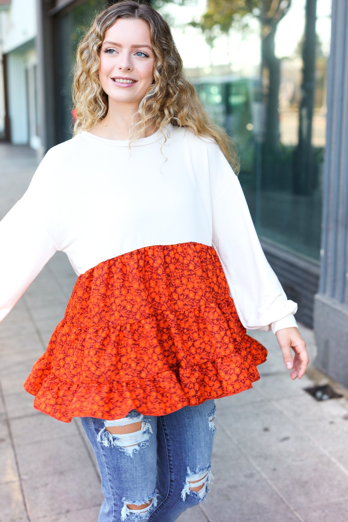 Star Struck Floral Babydoll Top