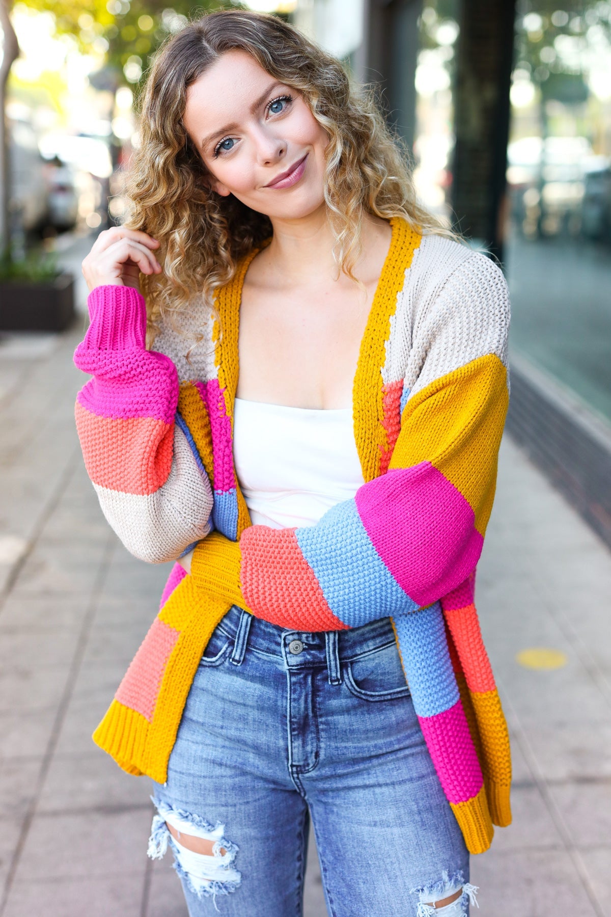 Spread Joy Chunky Patchwork Cardigan