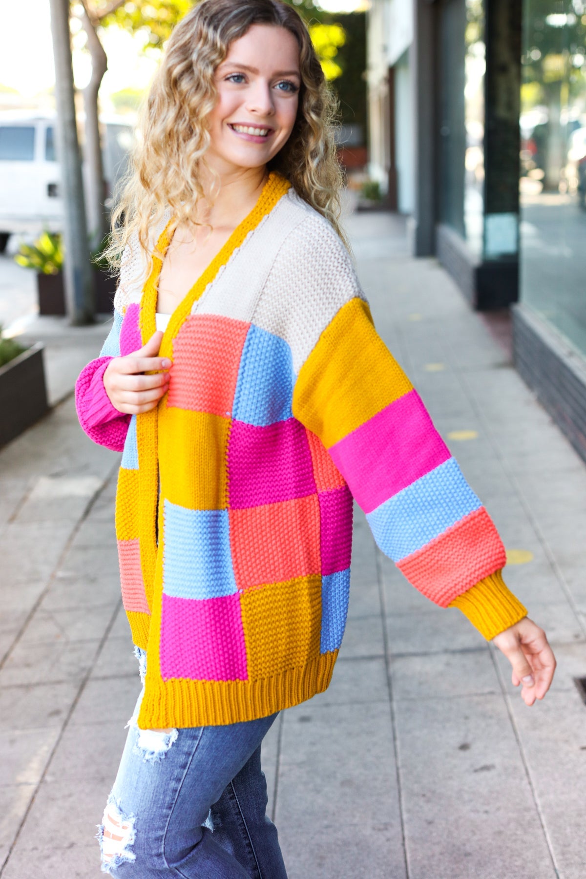 Spread Joy Chunky Patchwork Cardigan