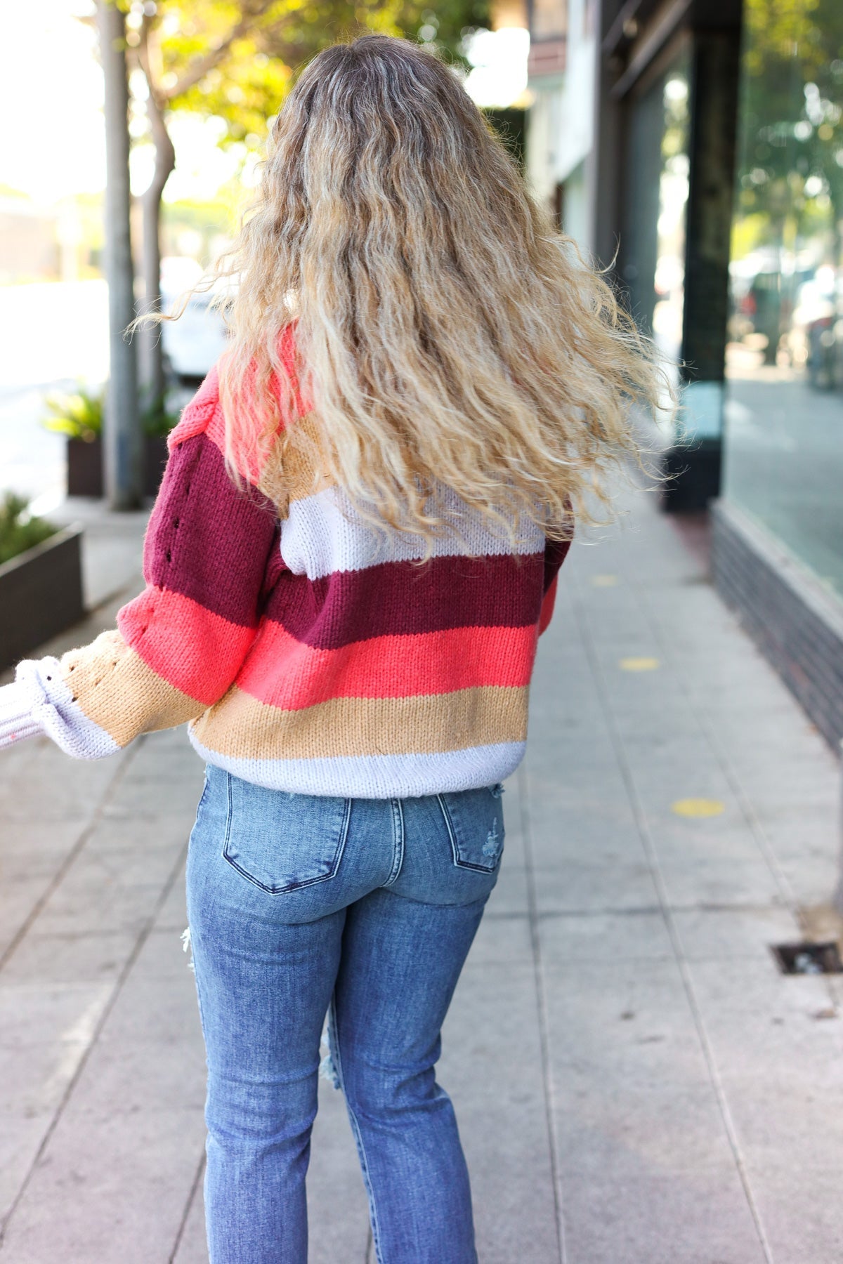 Fall For You Striped Cable Knit Sweater