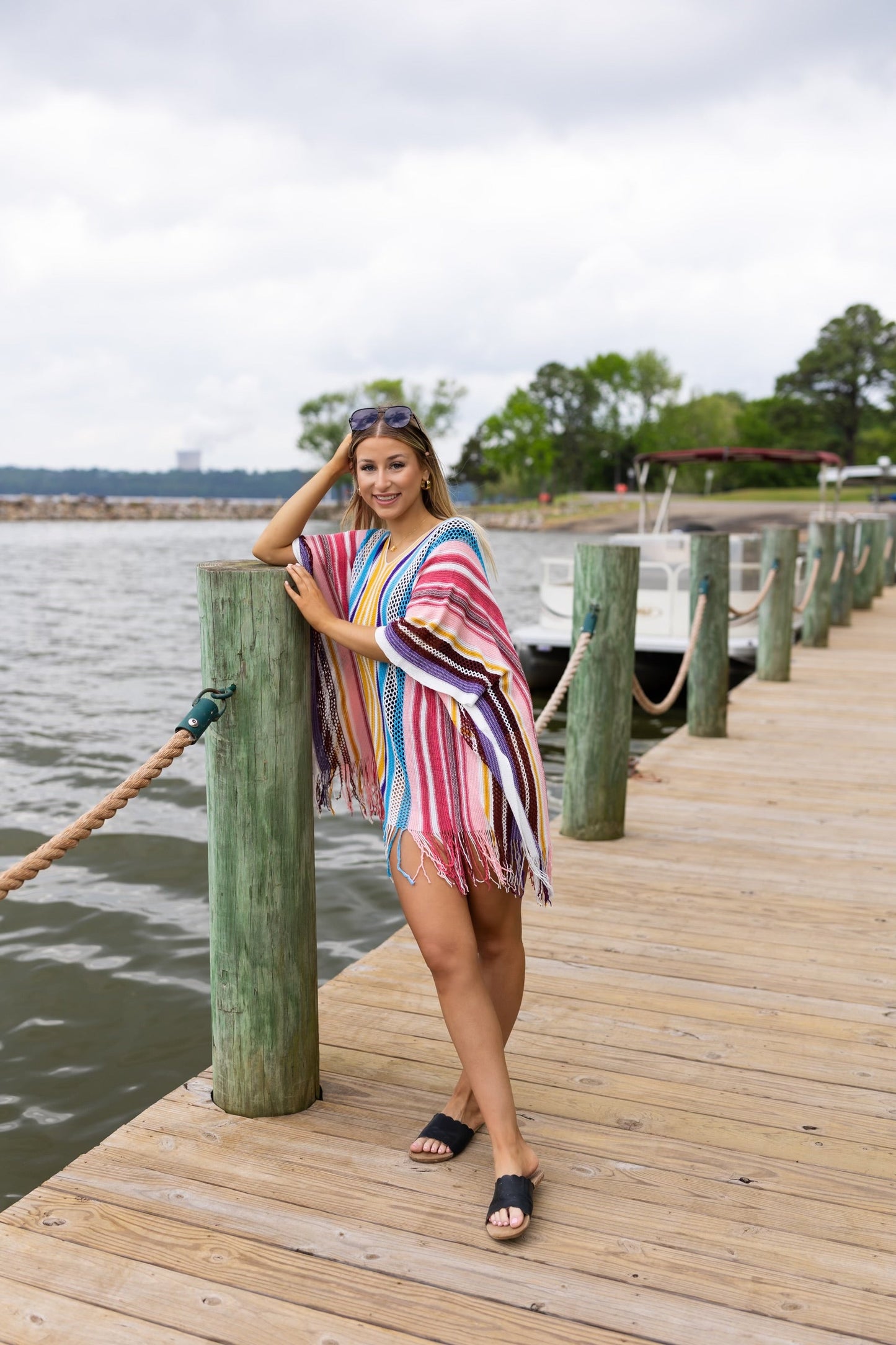 Mariana Striped Poncho | Multiple Colors