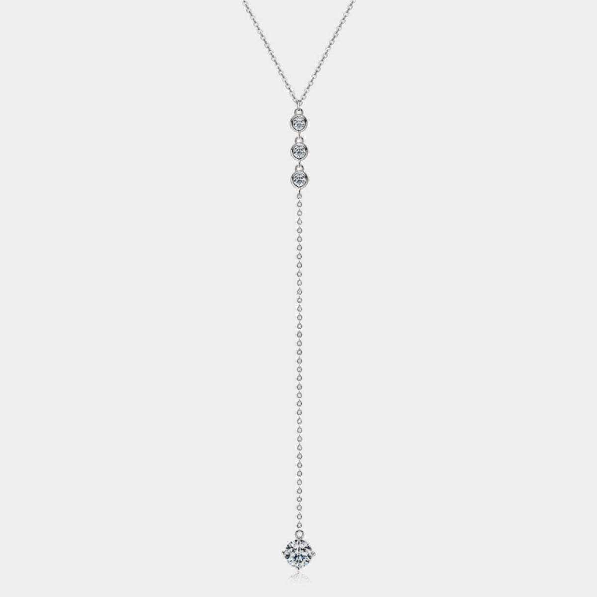 Moissanite Silver Drop Necklace