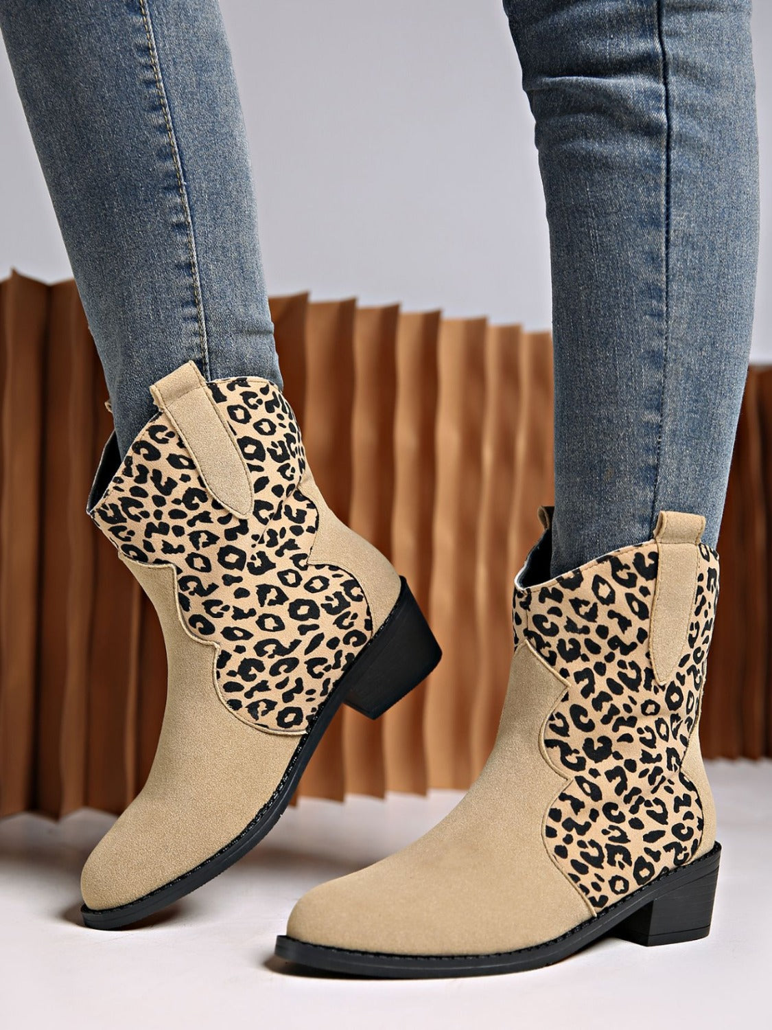 Zendaya Leopard Suede Boots