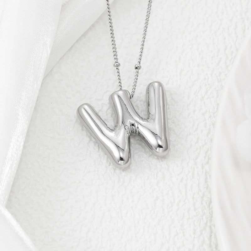 Bubble Letter Pendant Necklace