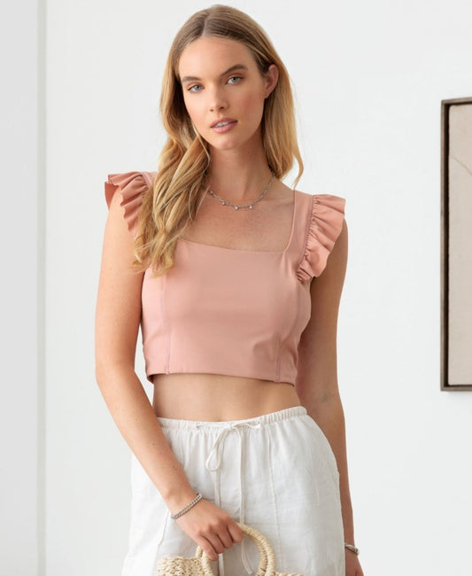 Yaretzi Ruffled Crop Top