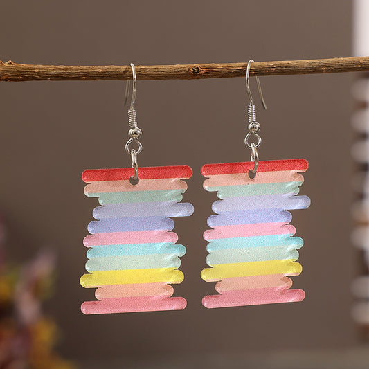 Rainbow Acrylic Earrings