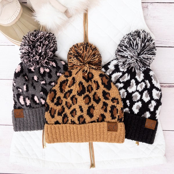 C.C. Leopard Pom Beanie | Multiple Colors