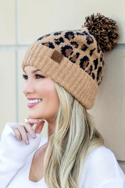 C.C. Leopard Pom Beanie | Multiple Colors