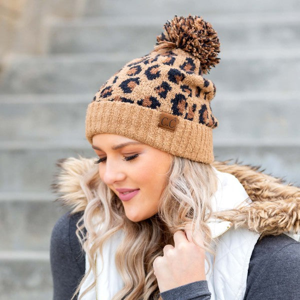 C.C. Leopard Pom Beanie | Multiple Colors