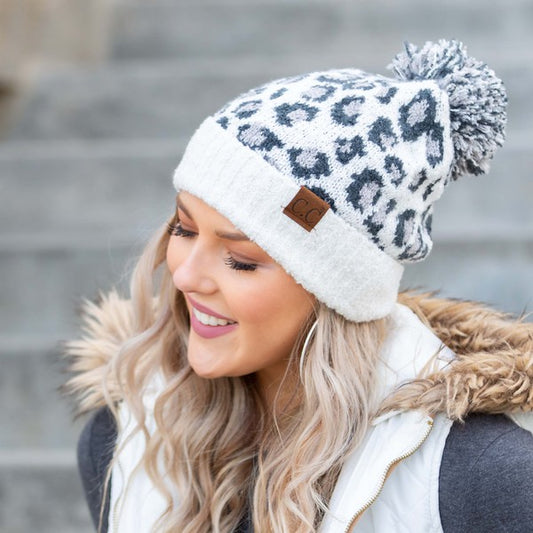 C.C. Leopard Pom Beanie | Multiple Colors