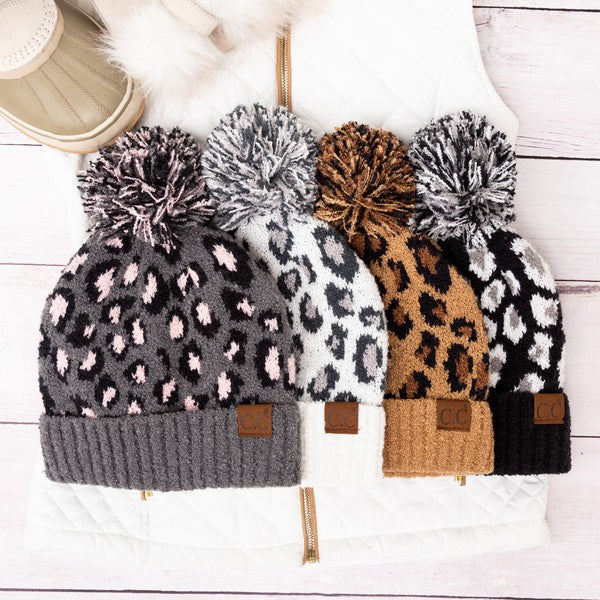 C.C. Leopard Pom Beanie | Multiple Colors