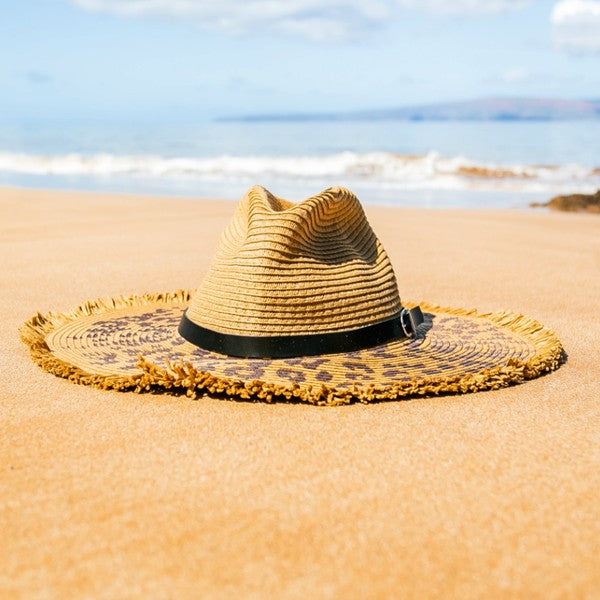 Panama Leopard Belted Hat