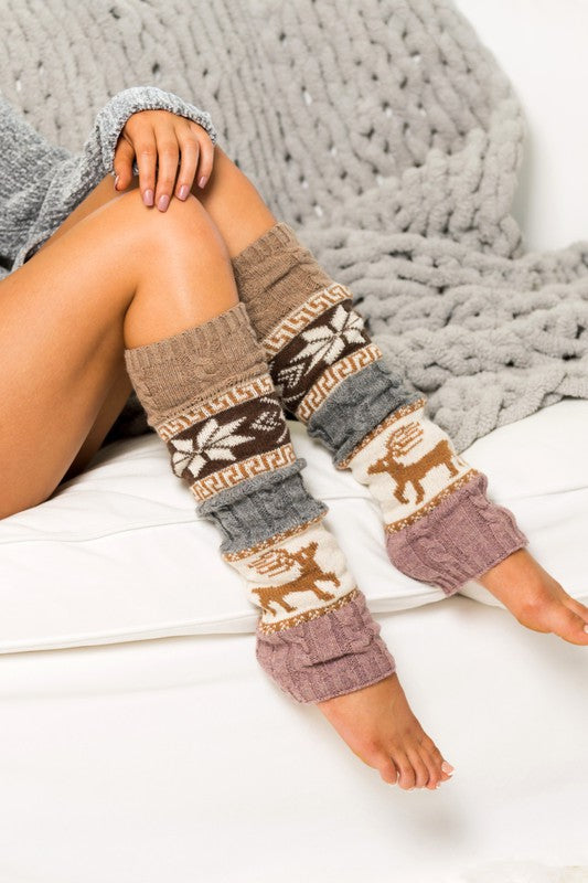 Nordic Snowflake Leg Warmers | Multiple Colors
