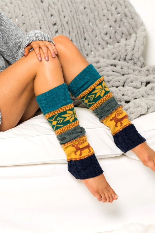 Nordic Snowflake Leg Warmers | Multiple Colors