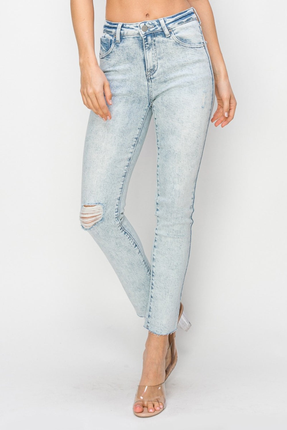 Logan High-Rise Distressed Skinny Jeans | Risen