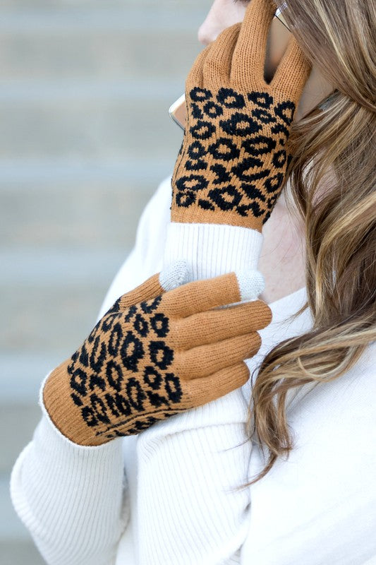 Leopard Stretch Touch Gloves | Multiple Colors