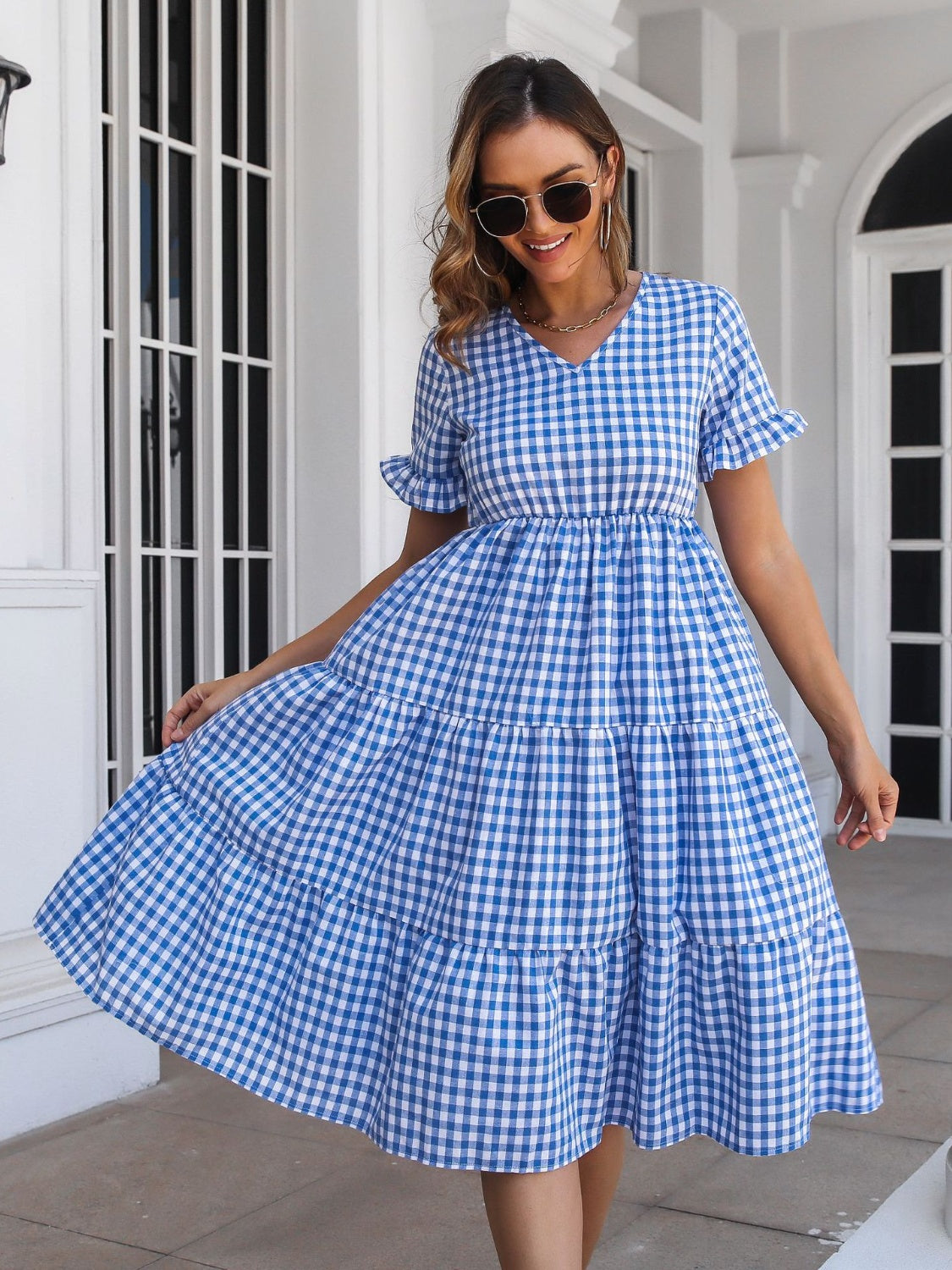 Kailani Plaid Midi Dress