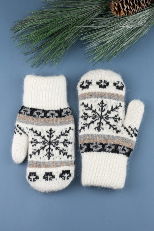Nordic Snowflake Mittens | Multiple Colors