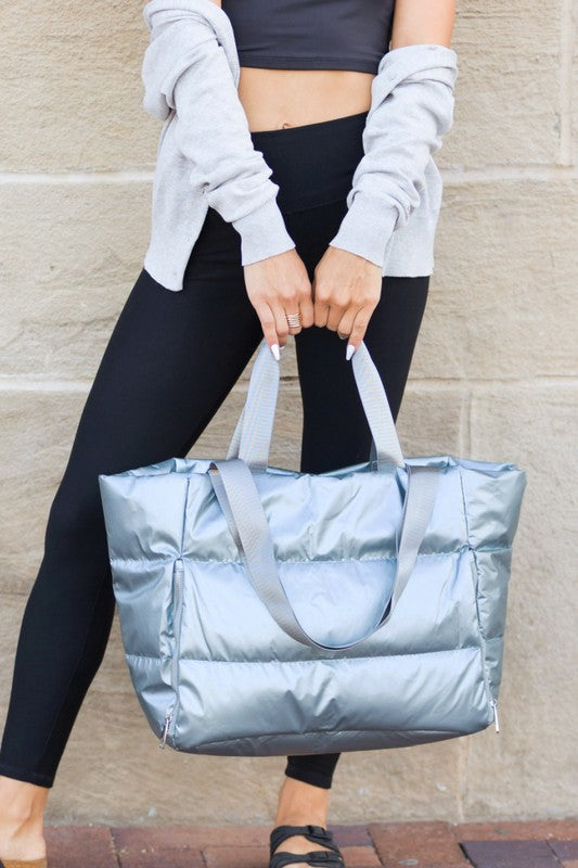 Metallic Puffer Tote | Multiple Colors