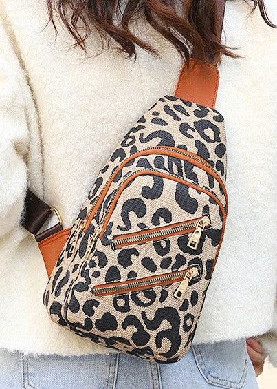 Leopard Sling Crossbody Bag