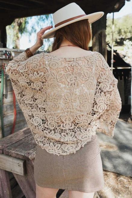 Emory Crochet Kimono Wrap