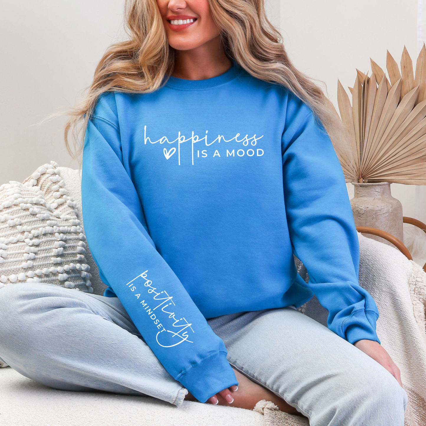 Happiness Is A Mood Graphic Sweatshirt