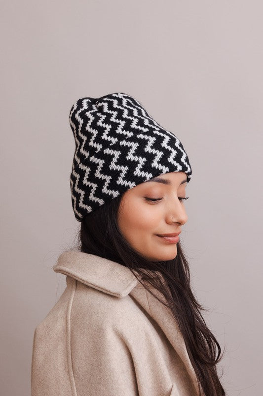 Zigzag Knit Beanies | Multiple Colors