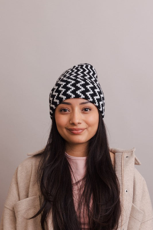 Zigzag Knit Beanies | Multiple Colors