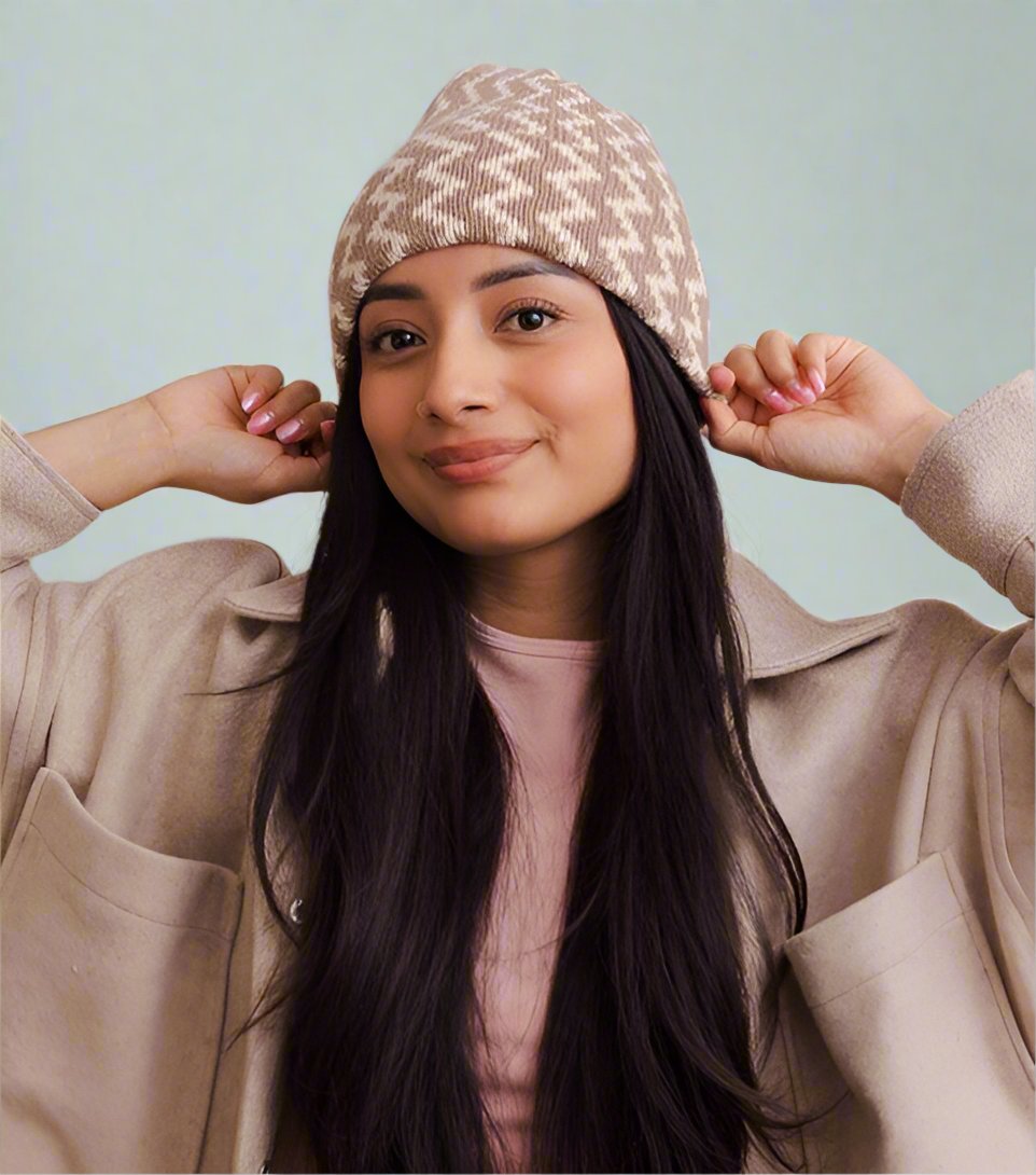 Zigzag Knit Beanies | Multiple Colors