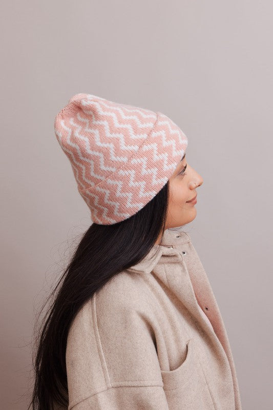 Zigzag Knit Beanies | Multiple Colors