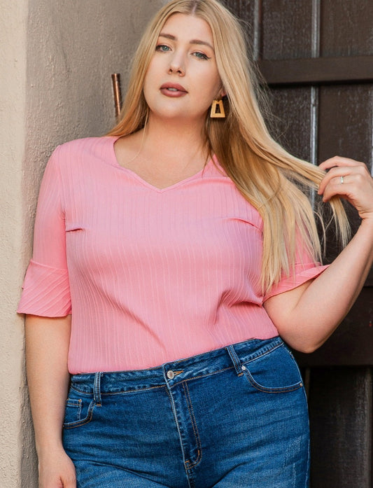 Angelica V-Neck Blouse | Curvy