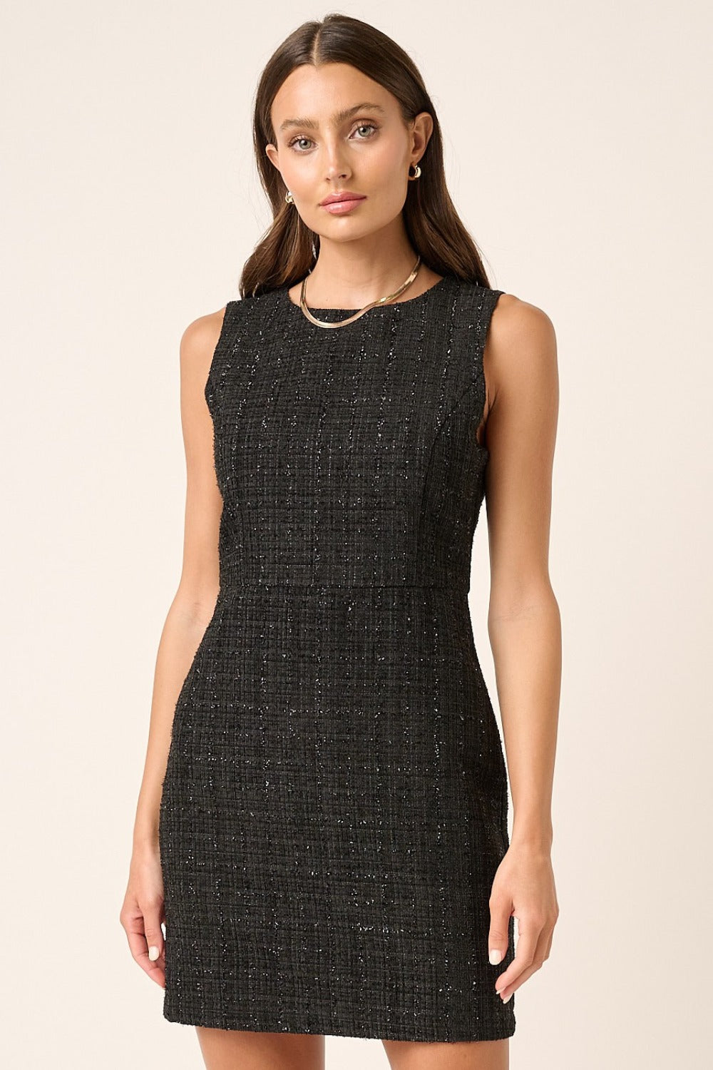 Natalie Tweed Sleeveless Mini Dress