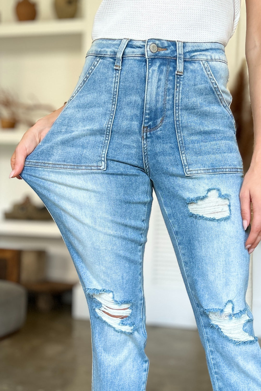 Denver Distressed Straight Jeans | Judy Blue