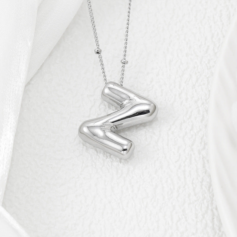 Bubble Letter Pendant Necklace