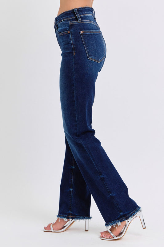 Lennon Raw Hem Straight Leg Jeans | Judy Blue