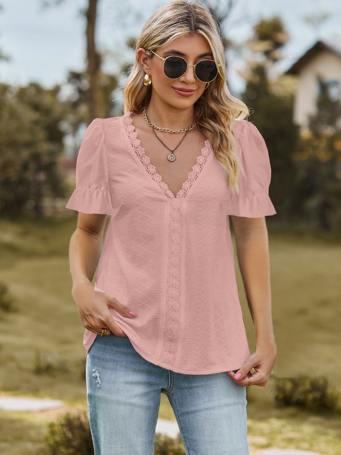 Leah Lace Blouse | Multiple Colors