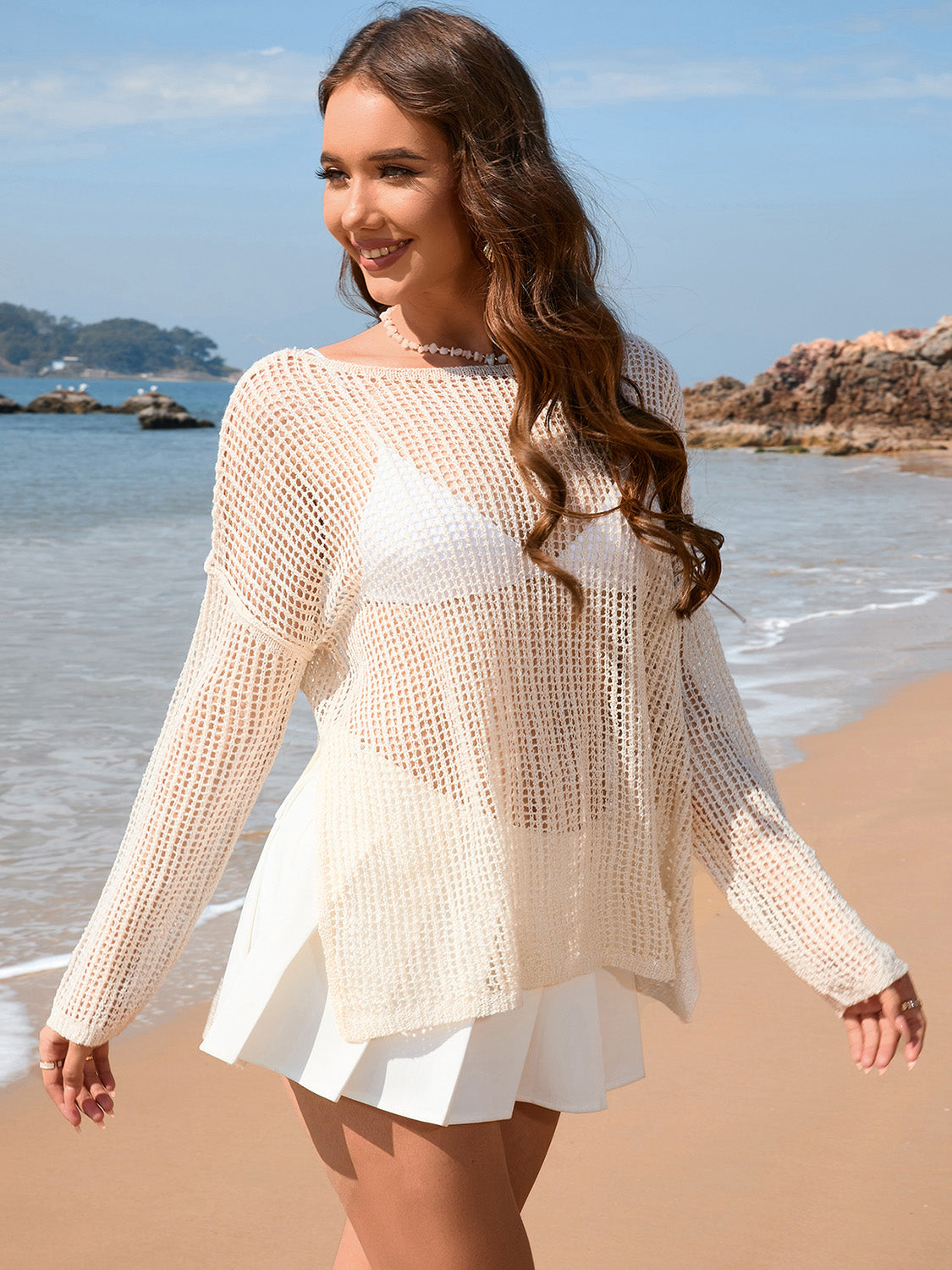 Openwork Boat Neck Cover-Up | Multiple Colors