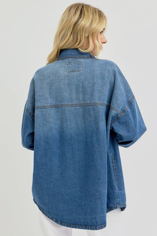 Loretta Denim Shacket | Risen