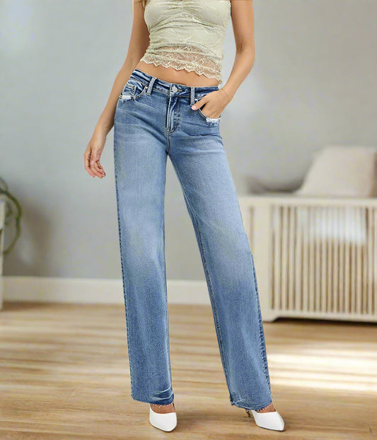 Rachel High-Rise Straight Leg Jeans | Risen