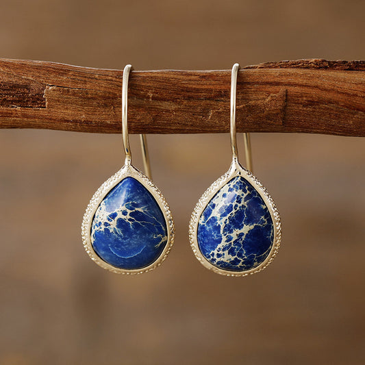 Natural Stone Teardrop Earrings