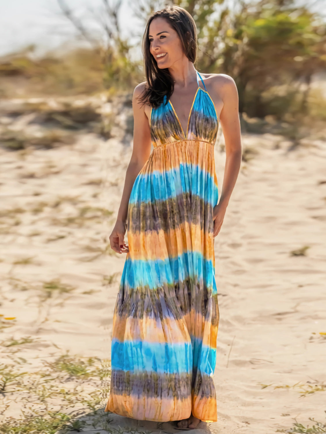 Talia Tie-Dye Halter Neck Dress