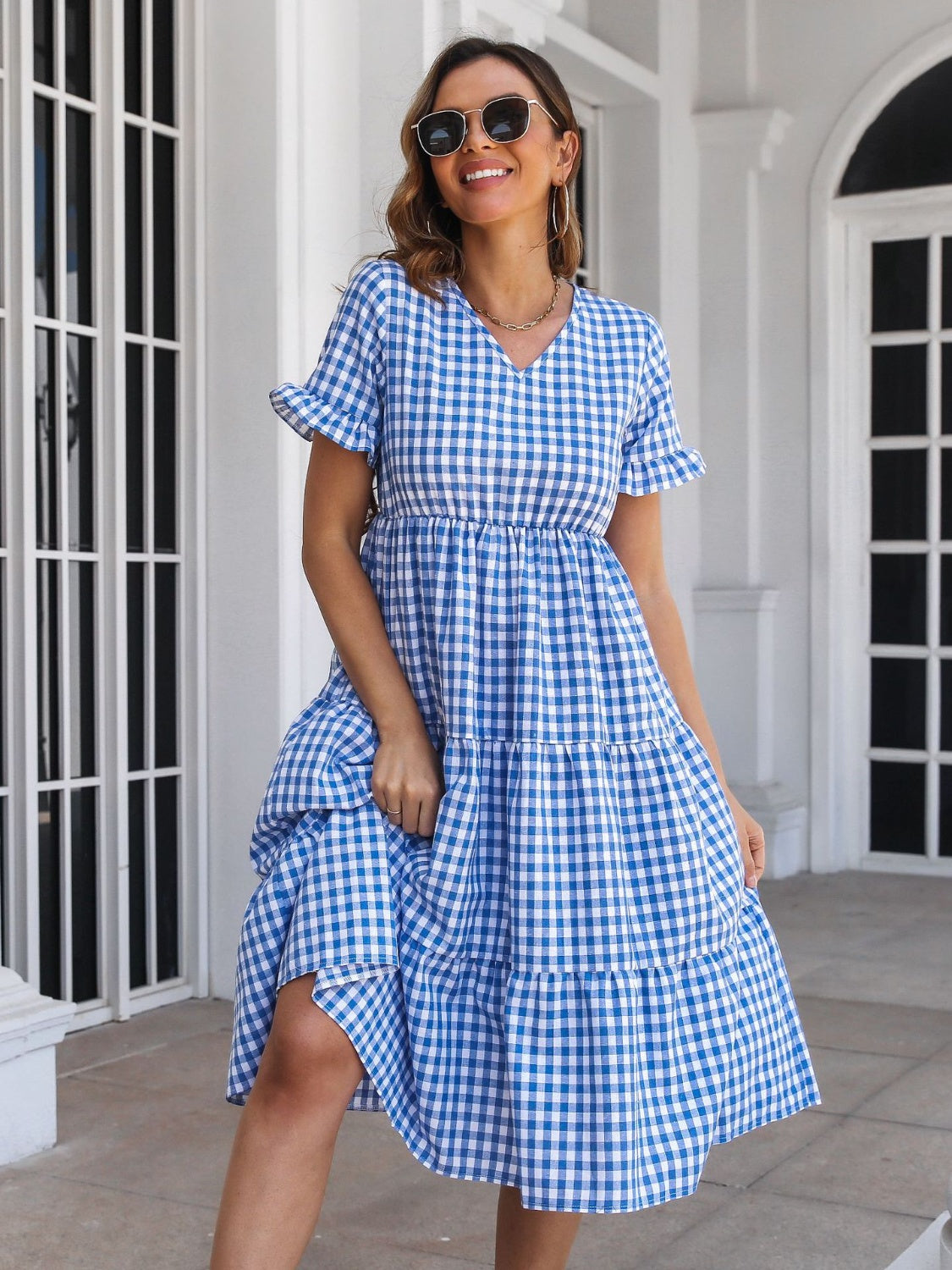 Kailani Plaid Midi Dress