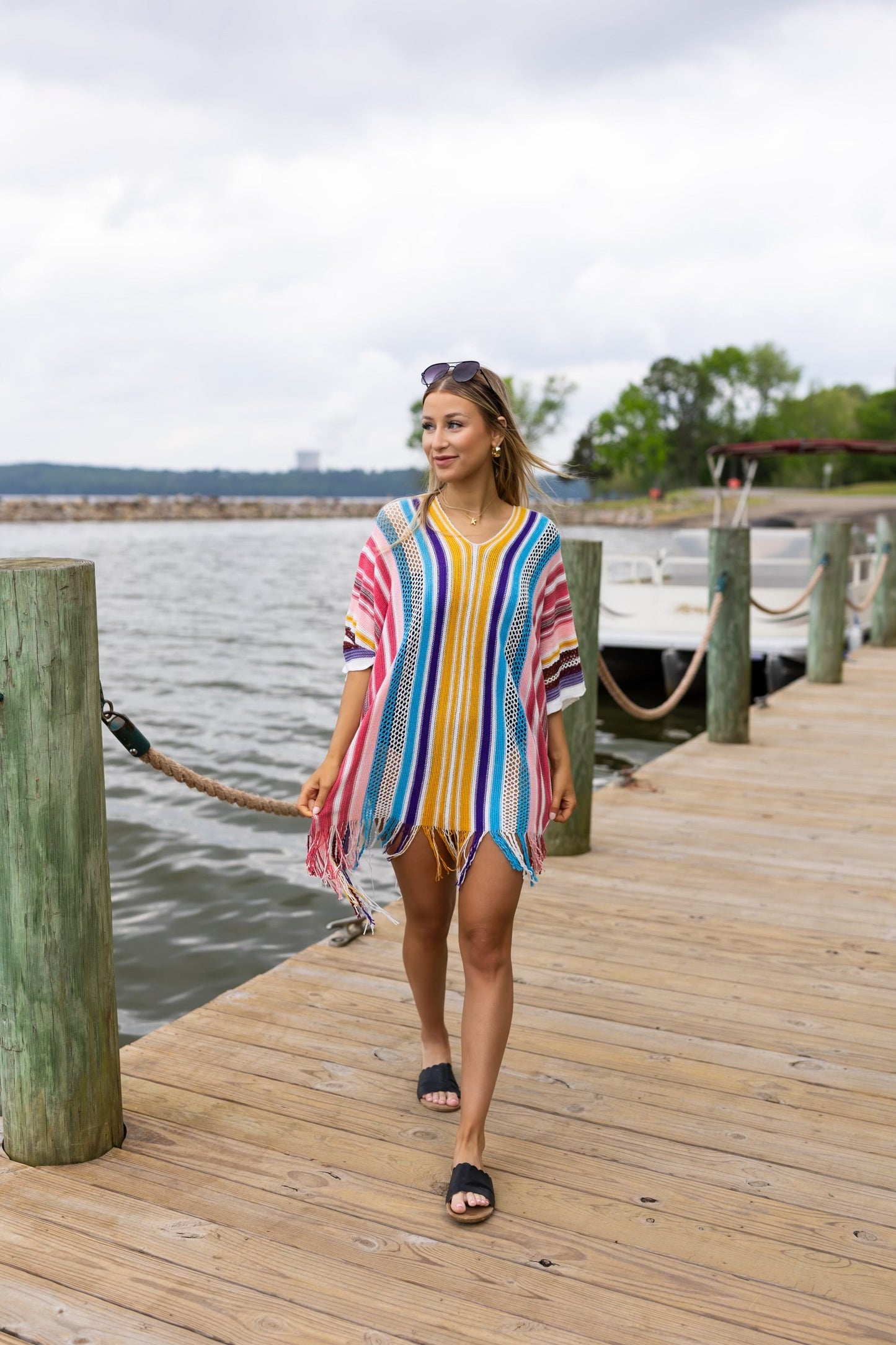 Mariana Striped Poncho | Multiple Colors