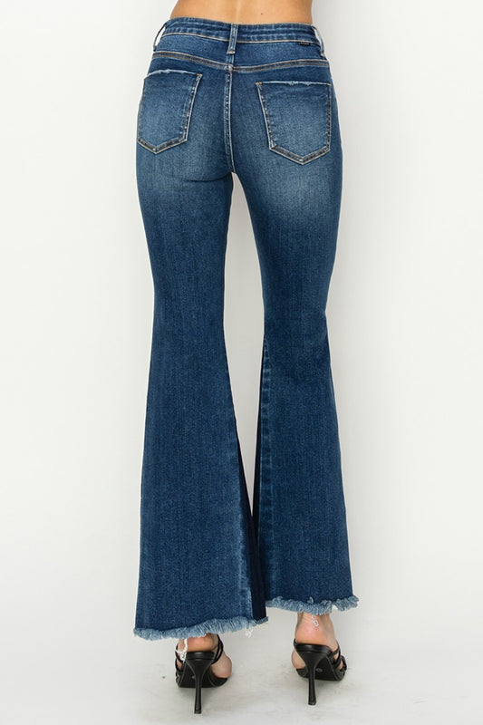 Sariyah High-Rise Slit Flare Jeans | Risen