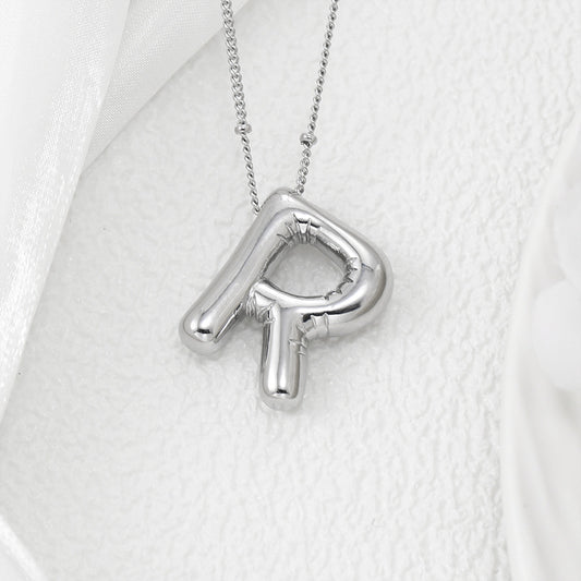 Bubble Letter Pendant Necklace