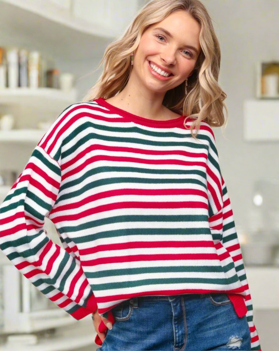 Emelia Striped Knit Top