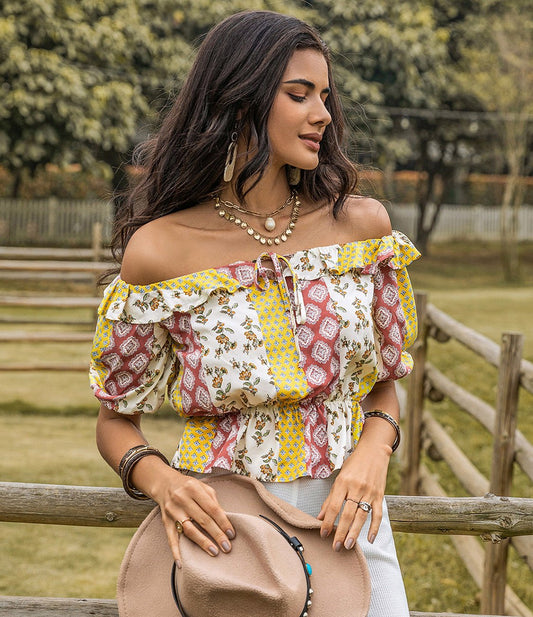 Zaniyah Ruffled Off-Shoulder Blouse