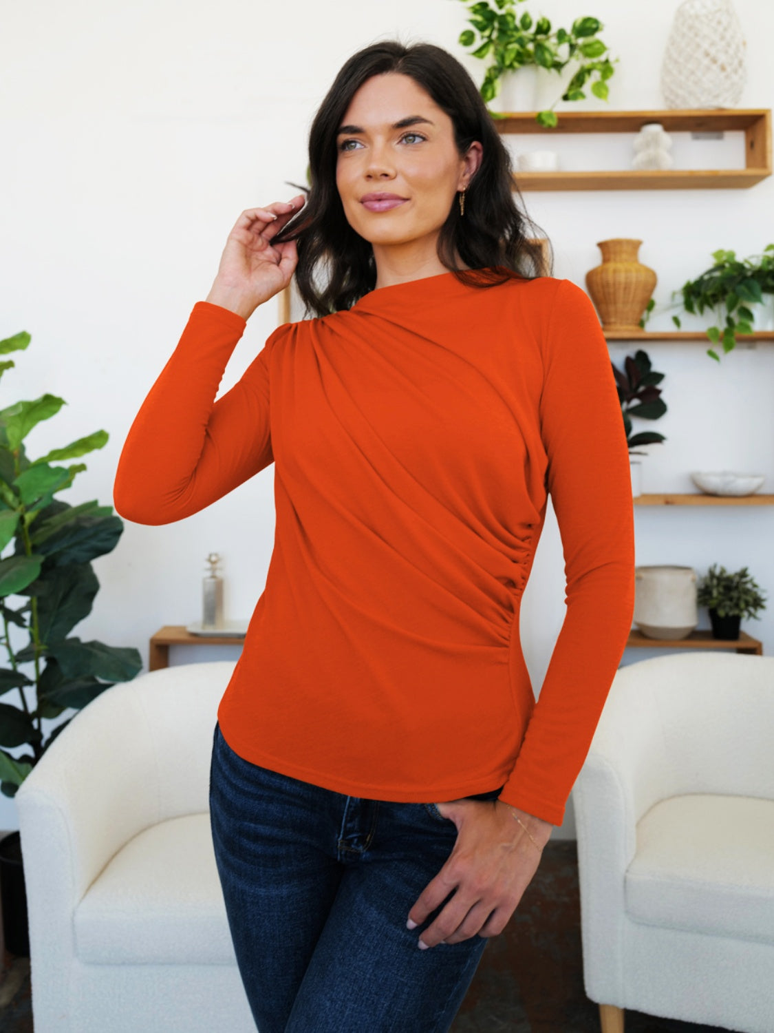 Promise Ruched Long Sleeve Top | Multiple Colors