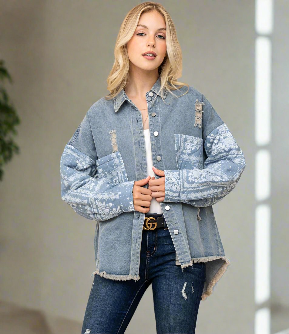 Paisley Quilted Denim Jacket